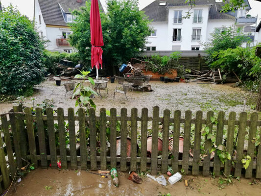 Evang. Diakoniehaus und Umgebung in Bad Neuenahr nach der Flutkatastrophe vom 14. Juli 2021